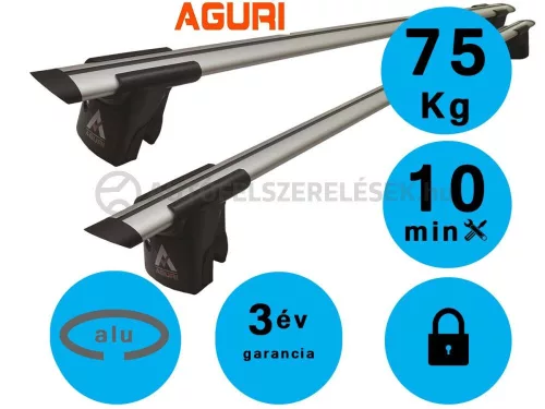Aguri runner 120 cm A/B hliník Střešní nosič se střešními ližinami a integrovanými podélníky (51024)