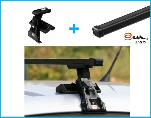 Amos D-2 ocelový střešní nosič s lemováním, nezamykatelný, pro 3-dveřové automobily
