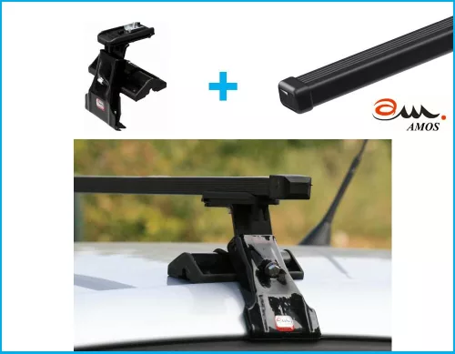 Amos D-3 ocelový střešní nosič s lemováním, nezamykatelný, pro 3-dveřové automobily