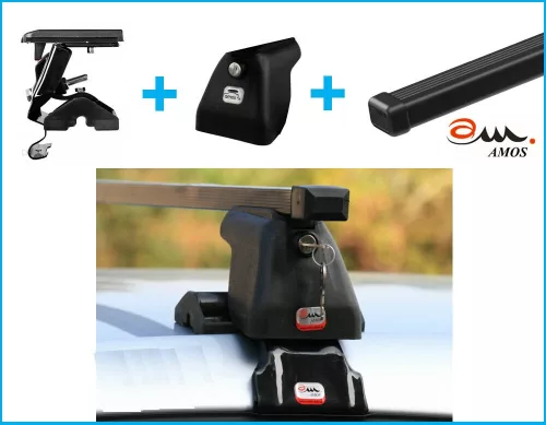 Amos D-3 ocelový uzamykatelný střešní nosič s lemováním pro 3-dvéřová auta