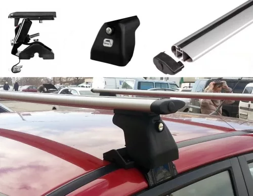 Amos D-3 tichý hliník uzamykatelný Střešní nosič pod střešní lem 3-dverový pro auta