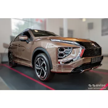   Avisa stříbrná saténová ocelová ochrana prahu modrý "Hybridní" (4dílný) MITSUBISHI ECLIPSE CROSS 2018->, MITSUBISHI ECLIPSE CROSS PHEV 2021->