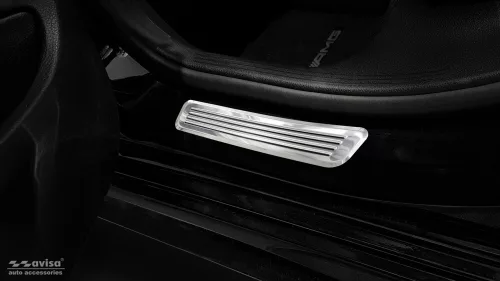 Avisa stříbrná zrcadlová ocel zadní ochrana prahu (2 vícekusový) MERCEDES C Class W205/S205 2014-2019, FL2019->, MERCEDES C Class W206 2021->