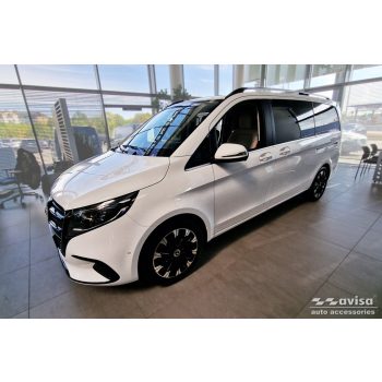   Avisa černé matné 3 mm vroubkované hliníkové ochrany prahu vzorované (2 kusy) MERCEDES V CLASS W447/VITO III 2014-