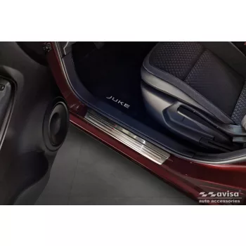   Avisa stříbrná saténová ocelová ochrana prahu ražený "Lines" (4dílný) NISSAN JUKE II 2019->