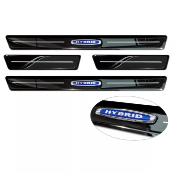   Avisa černá leštěná ocelová ochrana prahu modrý "Hybridní" (4dílný) VOLVO V90 kombi 2016->, VOLVO V90 Cross Country 2016->