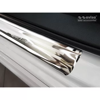   Avisa stříbrná saténová ocelová ochrana prahu "Sportline" s gravírováním SUBARU IMPREZA V (GT) 5D FL2017->