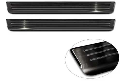 Avisa černá ocelová ochrana prahu ražený "Lines" (2dílný) VOLKSWAGEN CADDY V (SB) 2020->, VOLKSWAGEN CADDY CARGO V (SB) dodávka 2020->