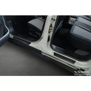   Avisa černá matná ocelová ochrana prahu ražený "Lines" (4dílný) FORD TURNEO COURIER II 2023->