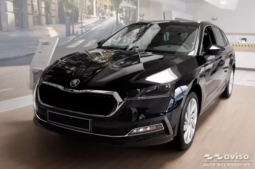 Avisa stříbrná saténová ocel lábtámasz SKODA Octavia IV liftback/combi 2019 - 2024 FL 2024->