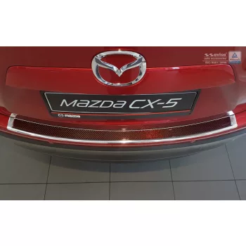   Avisa zrcadlová ocel, červený-černý karbon ocel a karbon Ochrana nakládací Mazda CX-5 I 2012-2014, FL2014-2017
