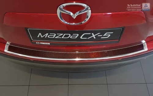 Avisa zrcadlová ocel, červený-černý karbon ocel a karbon Ochrana nakládací Mazda CX-5 I 2012-2014, FL2014-2017