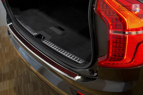 Avisa zrcadlová ocel, červená-černá karbon ocel a karbon Ochrana nakládací Volvo XC90 II 2015-2019 FL.2019-2024 FL.2024->