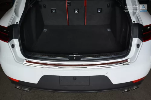 Avisa zrcadlová ocel, červený-černý karbon ocel a karbon Ochrana nakládací PORSCHE MACAN 2013-2019, FL2019->2021, FL 2021->