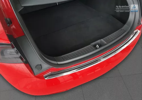 Avisa zrcadlová ocel, černé karbon ocel a karbon Ochrana nakládací TESLA MODEL S liftback 2012-2016, FL2016->