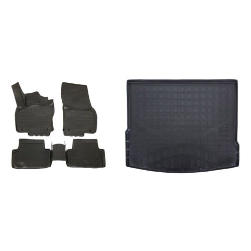 Prémiové gumové autokoberce a gumová vana do kufru VOLKSWAGEN Tiguan II. 5-dveřový 2015- (egriauto_NORMVW506_NORLVW507_1)