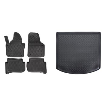   Prémiové gumové autokoberce a gumová vana do kufru VOLKSWAGEN Touran I. 5-dveřový 2003-2010 (egriauto_NORMVW507_NORLVW508_1)