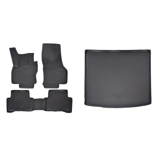 Prémiové gumové autokoberce a gumová vana do kufru VOLKSWAGEN Touran I. 5-dveřový 2015-2018 (egriauto_NORMVW510_NORLVW511_1)