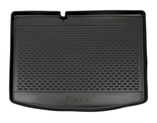 EgriAuto normální černé guma Gumová vana do kufru SKODA Fabia III Hatchback 2015-2021
