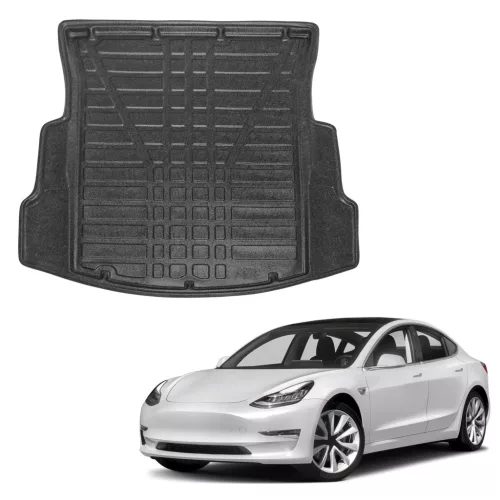 EgriAuto černá protiskluzová vana do kufru Tesla Model 3 2017- (Zadní csomagtér)