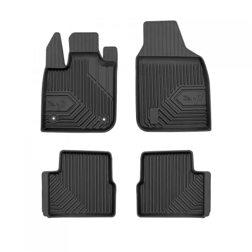 Prémiový 3D s vysokým okrajem Gumové autokoberce FIAT 500e II 2020 Hatchback, Electric