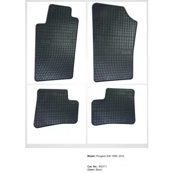   Zesílená oblast paty Gumové autokoberce PEUGEOT 206 1998-2012 (542711)