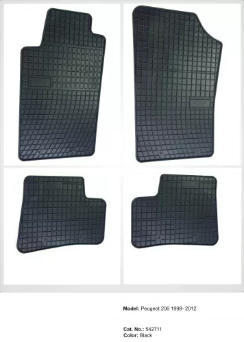 Zesílená oblast paty Gumové autokoberce PEUGEOT 206 1998-2012 (542711)
