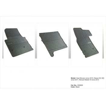   Zesílená oblast paty Gumové autokoberce garnitúra NISSAN NV400 2011- Opel Movano B 2010- Renault Master III 2010- (D00695)
