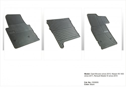 Zesílená oblast paty Gumové autokoberce garnitúra NISSAN NV400 2011- Opel Movano B 2010- Renault Master III 2010- (D00695)