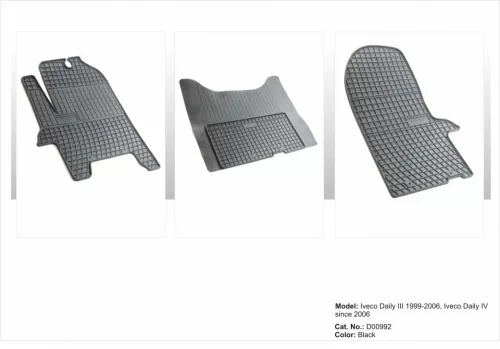 Zesílená oblast paty Gumové autokoberce garnitúra Iveco Daily III 1999-2006 Iveco Daily IV V 2006-2014 (D00992)