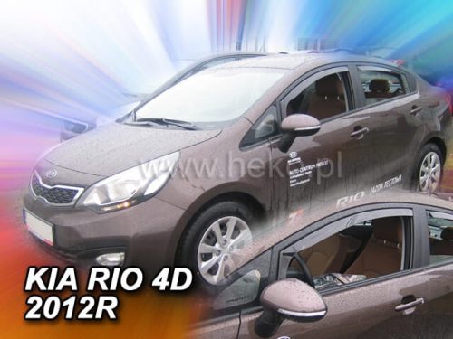 Heko 2 kusový deflektor větru Kia Rio 4-dveřový sedan 2011-, Kia Rio 5-dveřový zkosený zadní 2011- (20152)