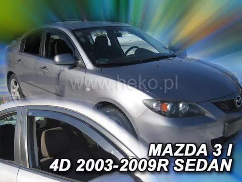 Heko 2 kusový deflektor větru Mazda 3 4-dveřový sedan 2004-2008, Mazda 3 5-dveřový zkosený zadní 2003-2008 (2