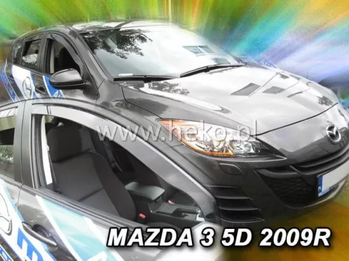 Heko 2 kusový deflektor větru Mazda 3 4-dveřový sedan 2009-, Mazda 3 5-dveřový zkosený zadní 2008- (23149)