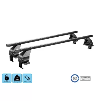   Menabo Omega Black XL černé ocel Střešní nosič neuzamykatelný KIT19G