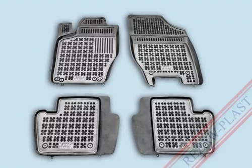 Rezaw černé gumové autokoberce PEUGEOT 307 SW/Hatchback/kombi s hasicími přístroji v podložce pro cestující