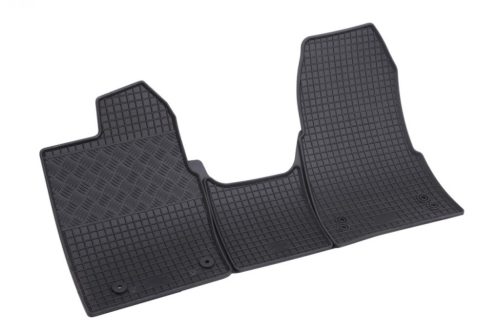 Eco přesně padnoucí Gumové autokoberce FORD Custom 2018-2023 pro 2 nebo 3 sedadla, manuální převodovka, textilní podlaha