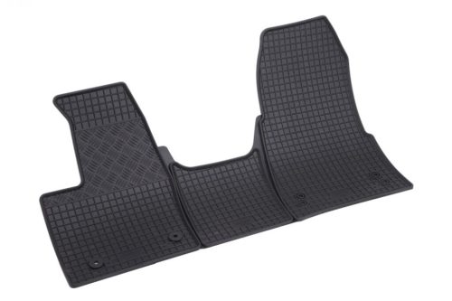 Eco přesně padnoucí Gumové autokoberce FORD Custom 2018-2023 pro 2 nebo 3 sedadla, automatická převodovka, textilní podlaha